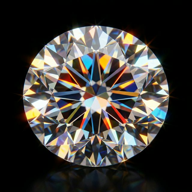 Extreme macro shot of a flawless lab-grown diamond glowing with brilliance